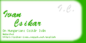 ivan csikar business card